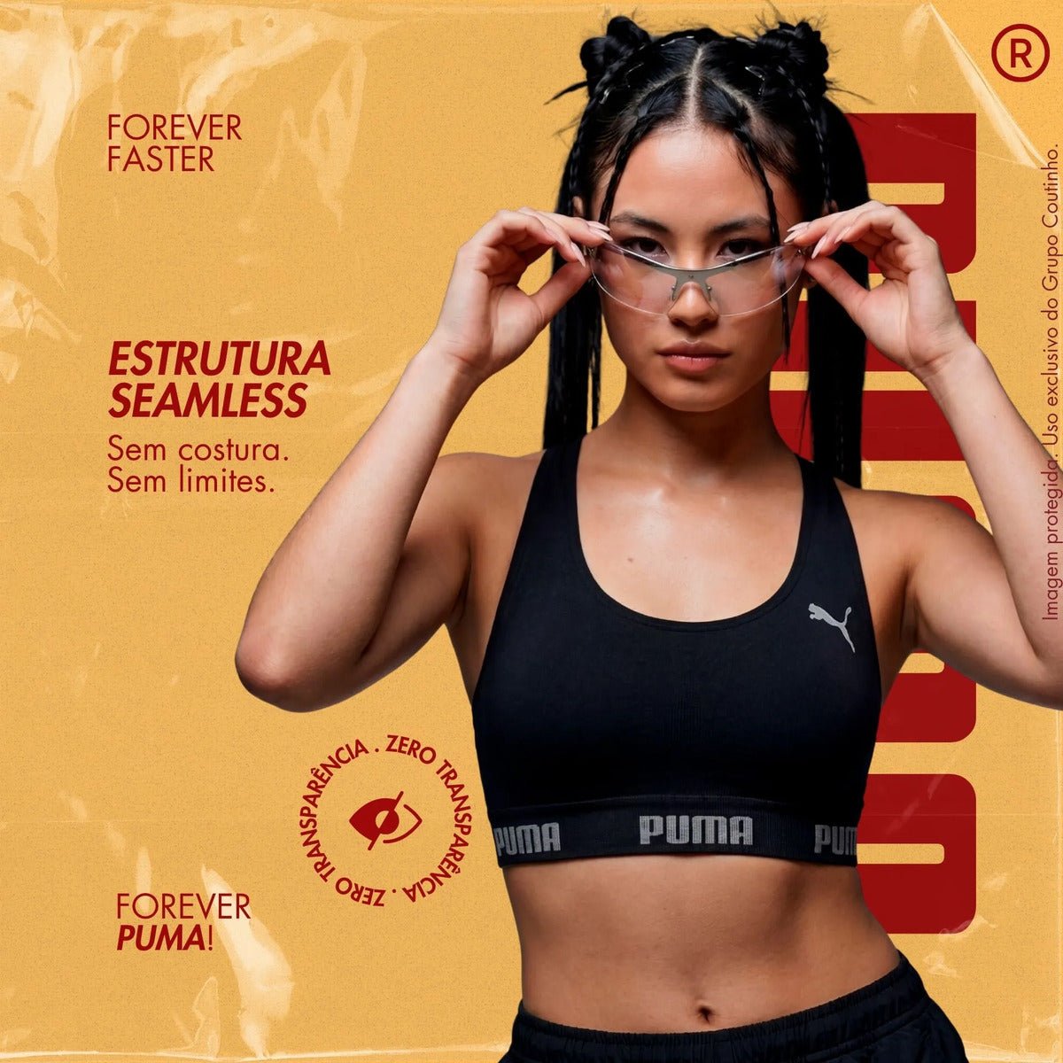 Top Puma Academia Fitness Original Nadador Alta Sustentação