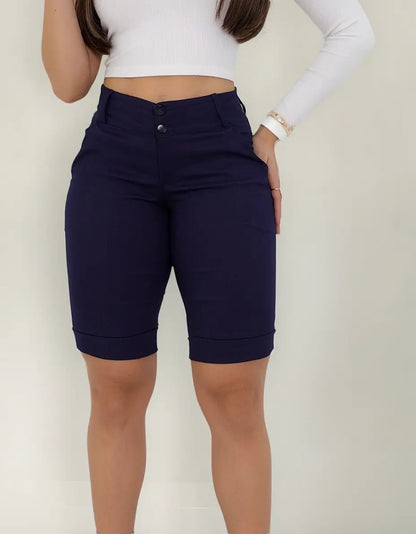 Bermuda Feminina Social - Ate O Joelho - Bengaline Lycra