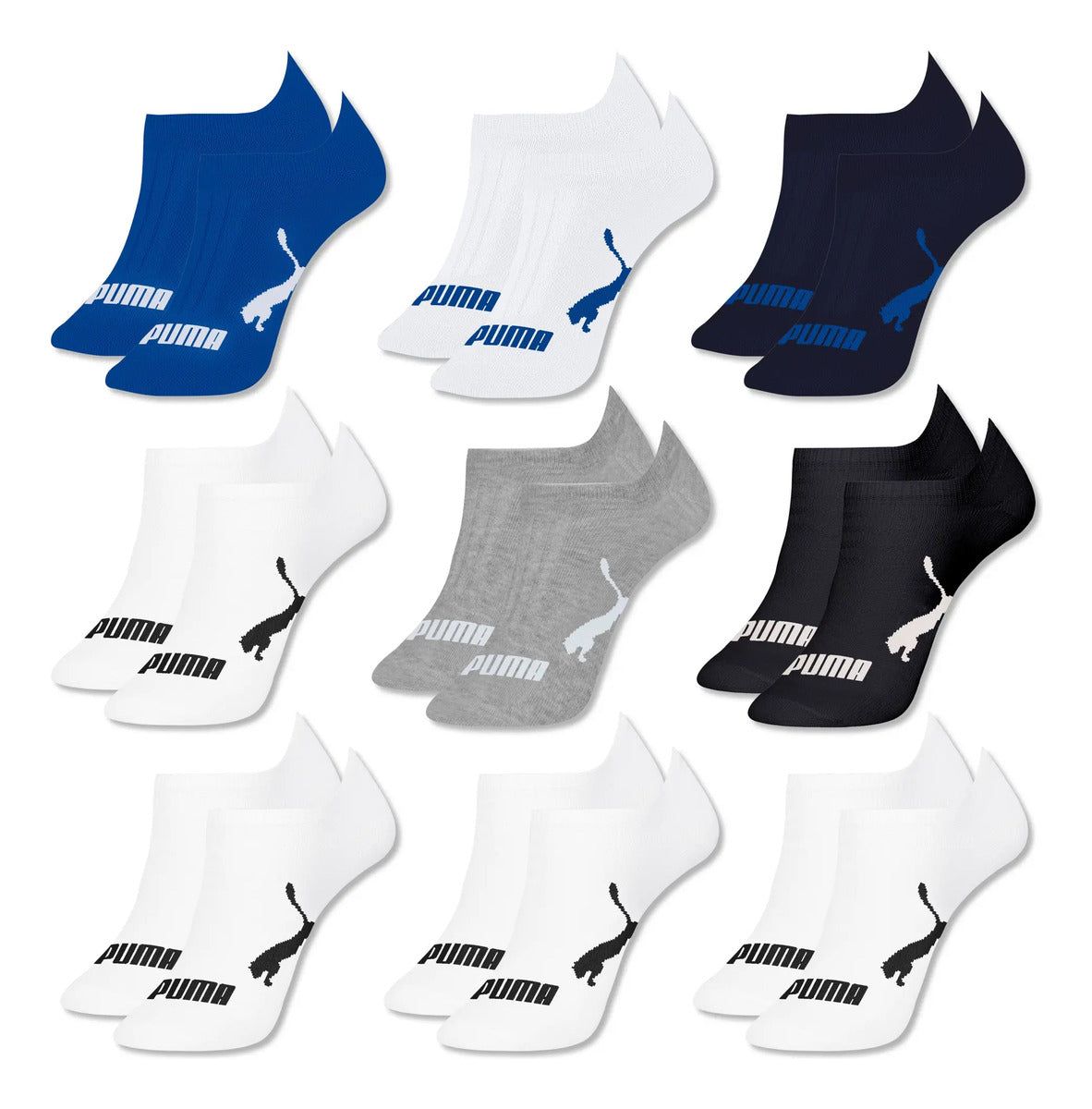 Kit 9 Pares Meias Invisível Puma Sapatilha Soquete Original