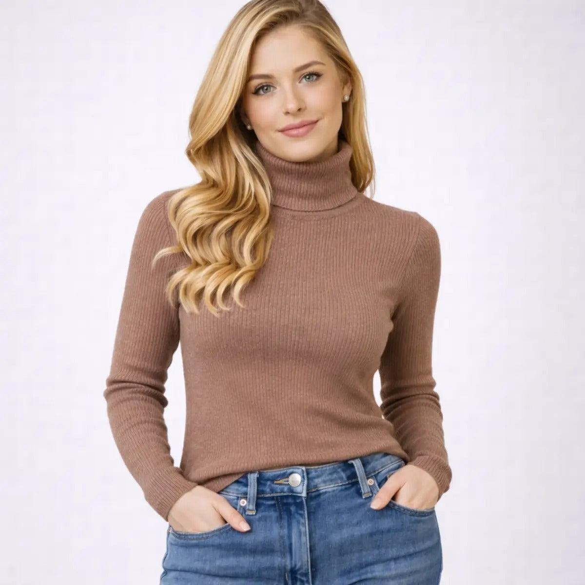 Blusa Cacharrel Feminina Tricô Lã Blusinha Gola Alta Rolê