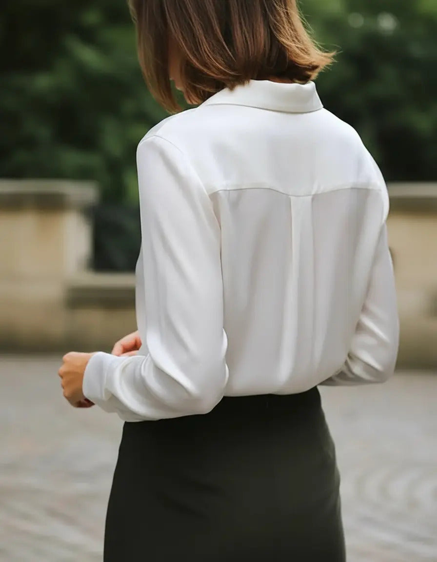 Camisa Social Feminina Crepe Leve Seda Blusa Luxo Sale 40%