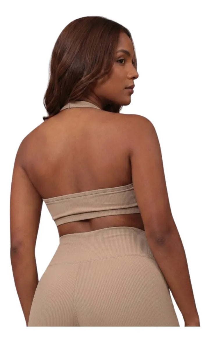 Top Halter Fitness Frente Unica Suplex Bojo Removìvel Yoga