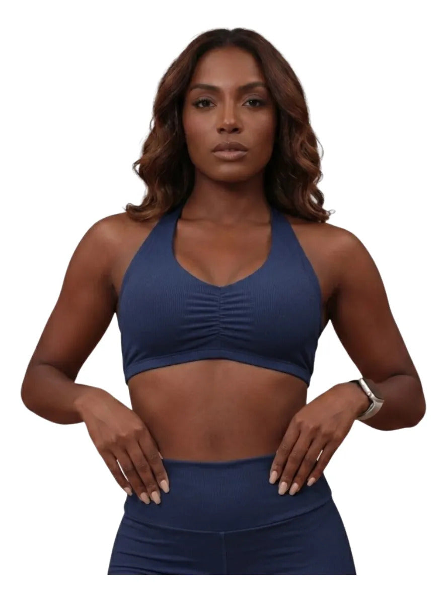 Top Halter Fitness Frente Unica Suplex Bojo Removìvel Yoga