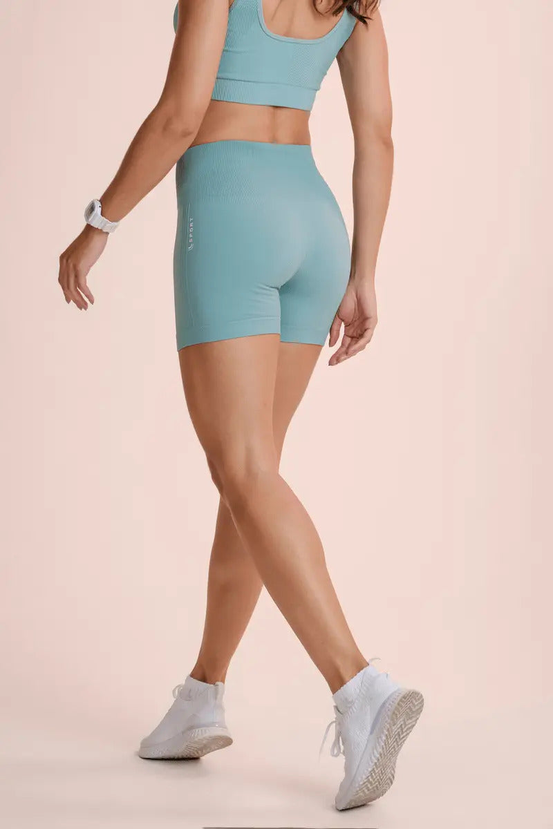 Short Feminino Lupo Modela Bumbum Sport Cós Alto Anatomico