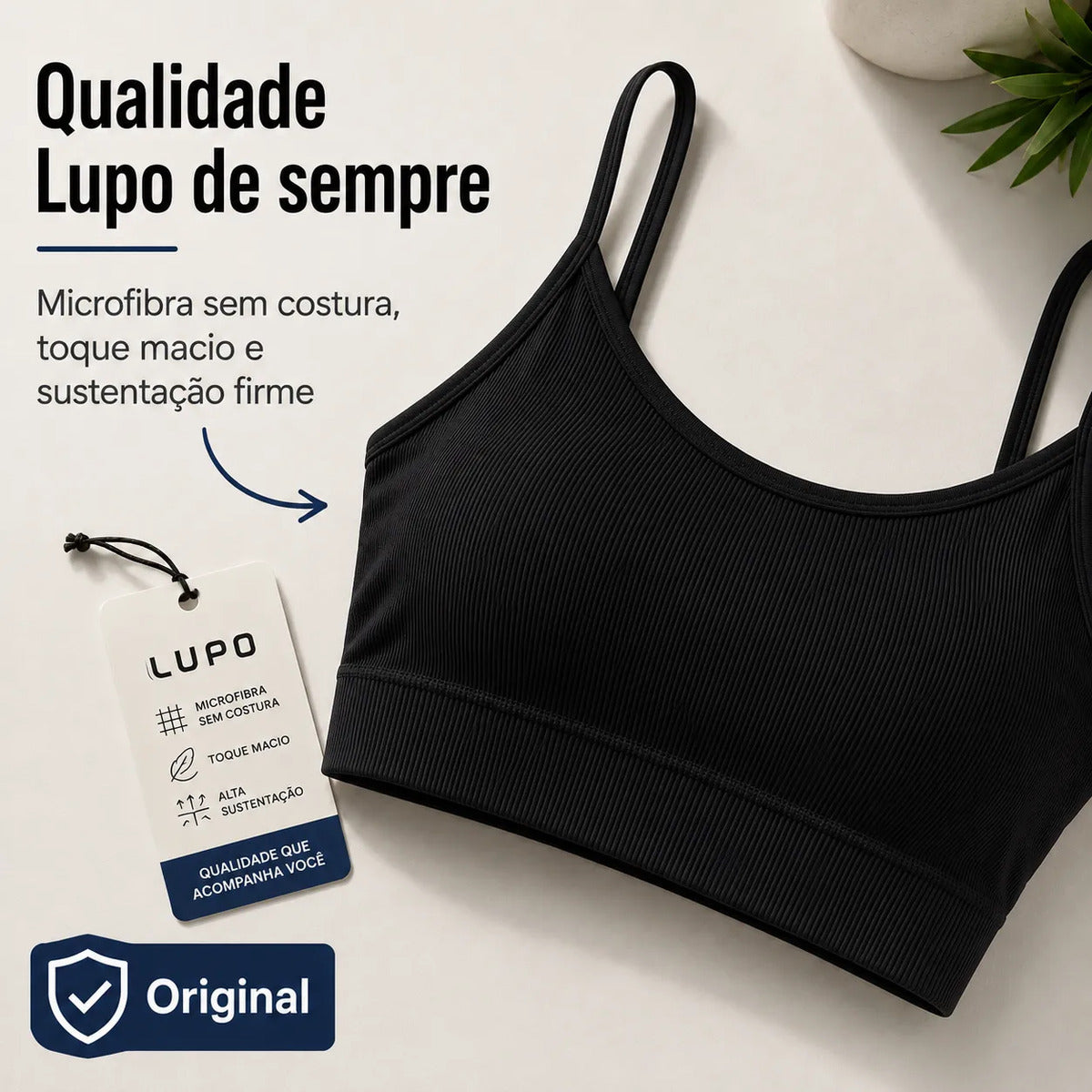 Top Lupo Loba Fitness Confortável Ótima Sustentação Academia
