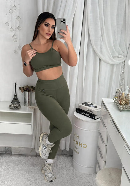 Top Fitness Academia Alça Fina Costa Aberta Feminino