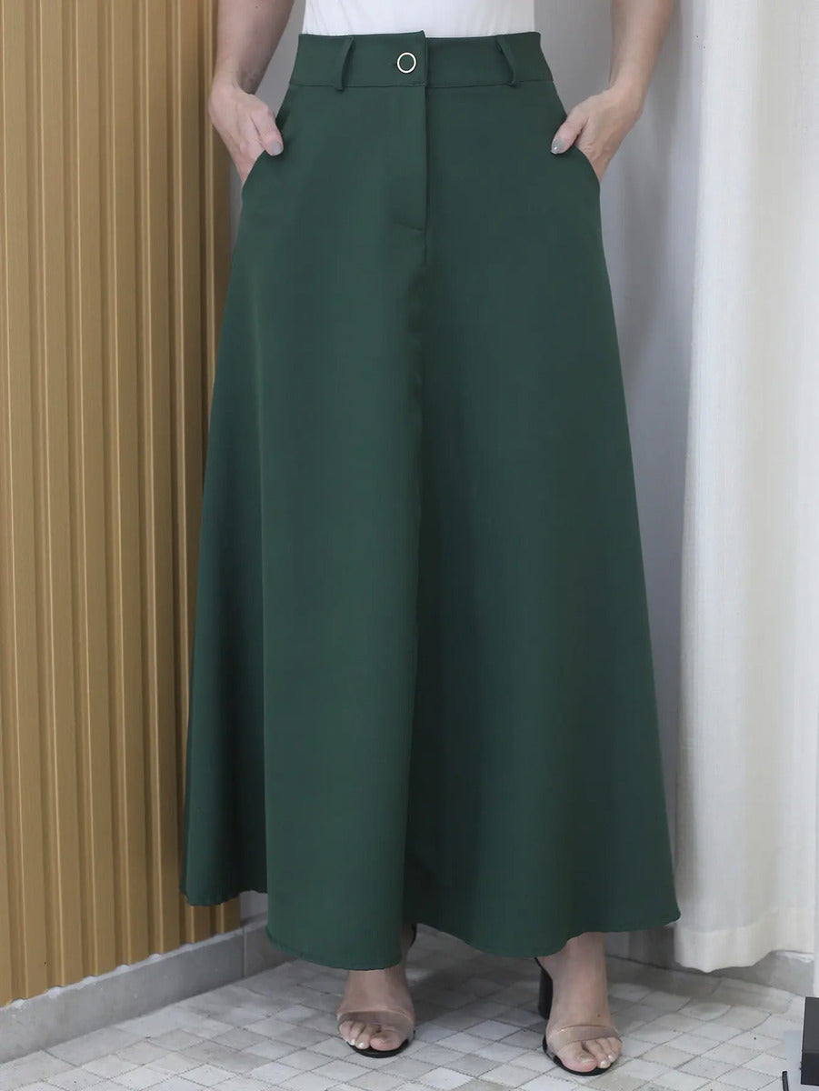 Saia Feminina Longa Design Saiaxshort Botao Cinto - Ma 7106