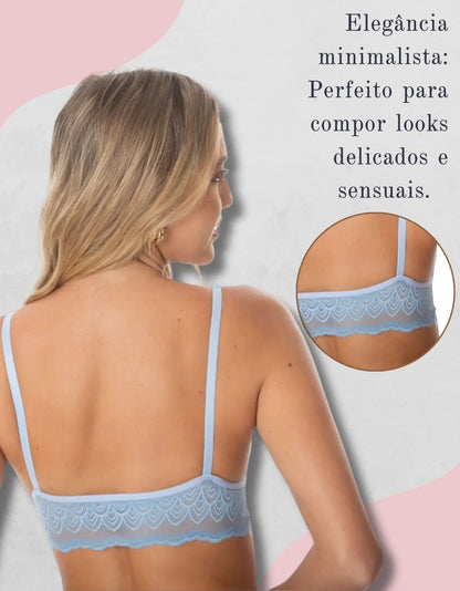 Top Cropped Feminino Renda Sem Bojo Sutiã Alcinha Lingerie