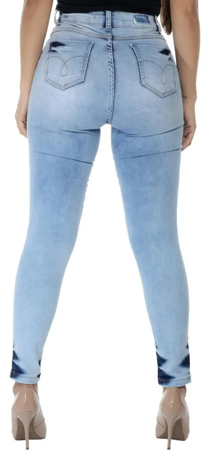 Calça Jeans Feminina Skinny Cintura Alta Levanta Bumbum