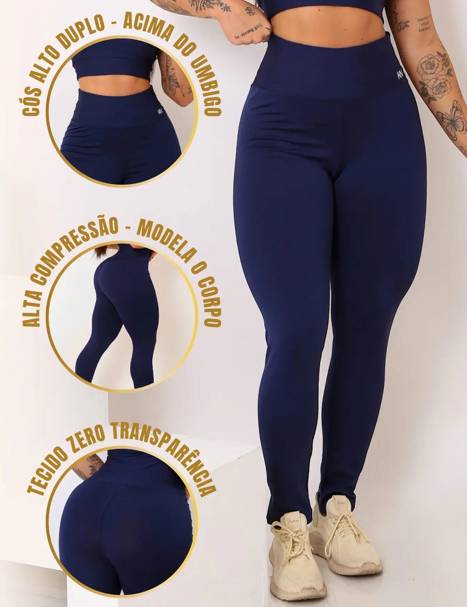 Calça Legging Fitness Zero Transparência Cintura Alta Koenig
