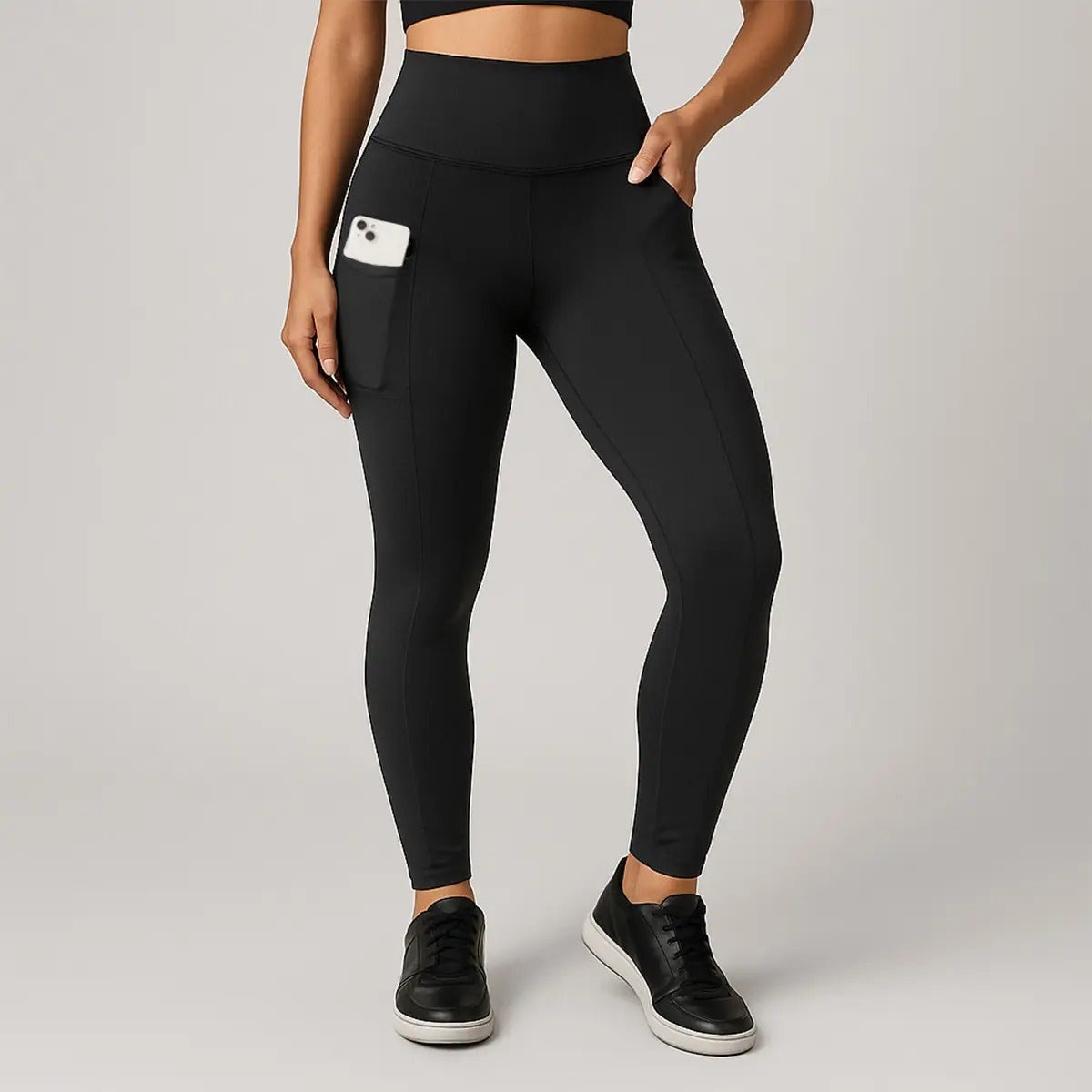 Kit 2 Calças Legging Feminina Grossa Cintura Alta Com Bolso