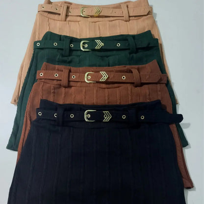 Short Saia Feminino Social Alfaiataria Cintura Alta