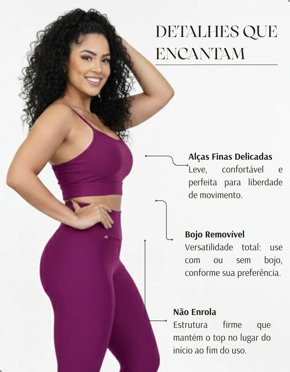 Kit-2 Top Alcinha Fina Academia Fitness C/ Bojo Suplex Power