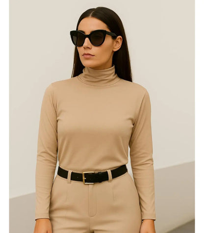 Blusa Térmica Feminina Gola Alta Zanca Peluciada Manga Longa