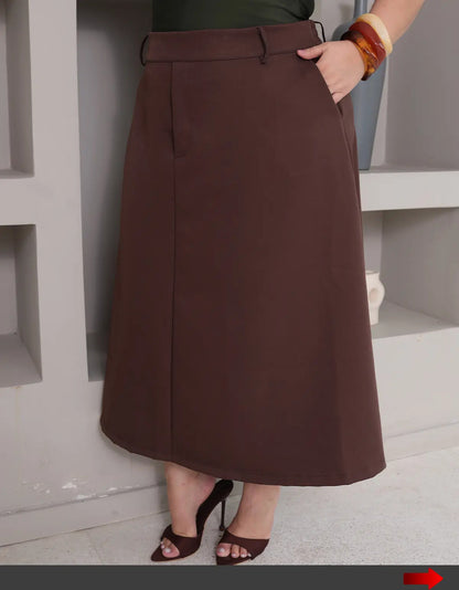 Saia Alfaiataria Feminina Plus Size Midi Evangélica Casual