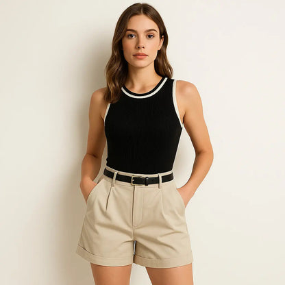 Kit 3 Shorts Feminino Social Alfaiataria 3 Bodys Canelado