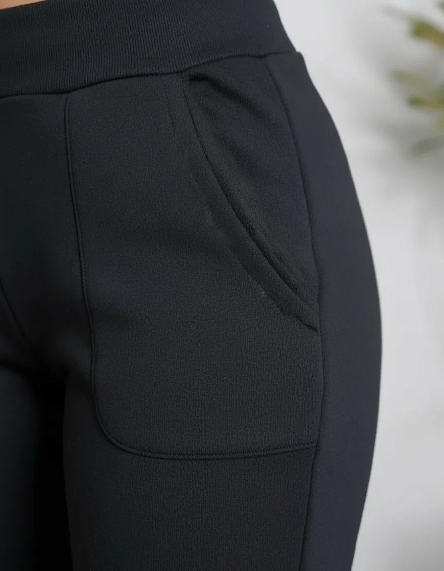 Calça Moletom Feminina Flanelado Com Bolso Lateral