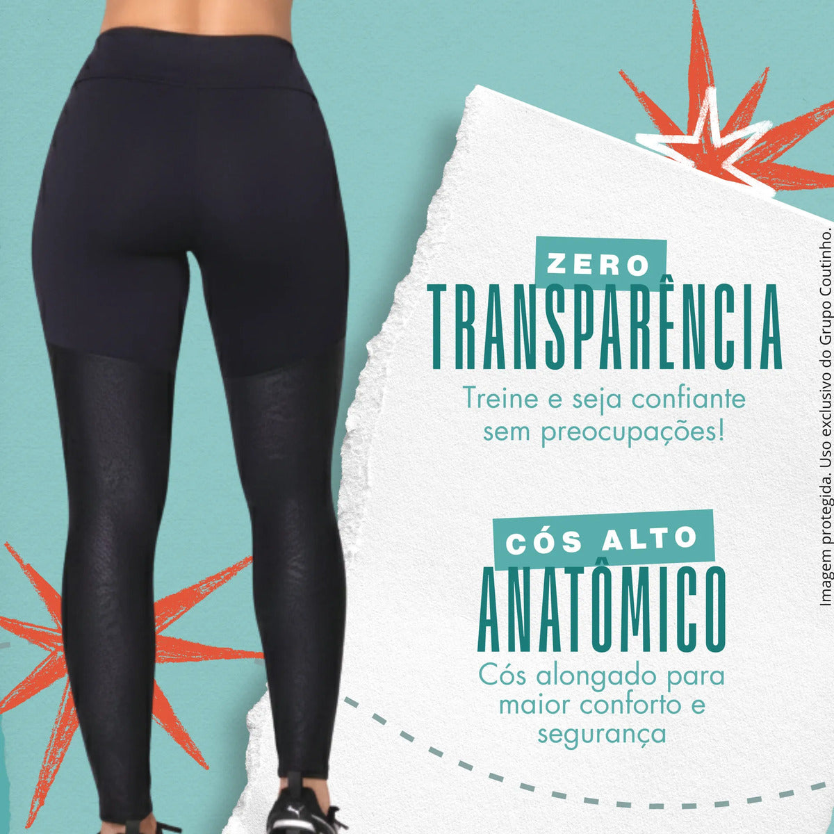Calça Legging Zero Transparência Fitness Cintura Alta Selene