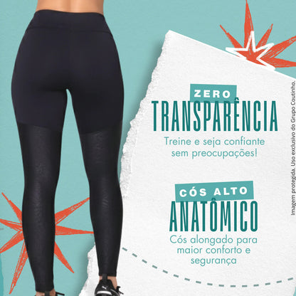 Calça Legging Zero Transparência Fitness Cintura Alta Selene