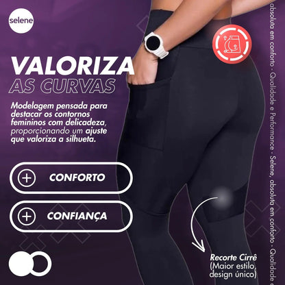 Legging Academia Bolso Cirrê Grossa Sem Transparência Selene