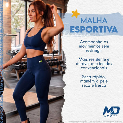 Legging Academia Fitness Com Bolso Zero Transparência Elite