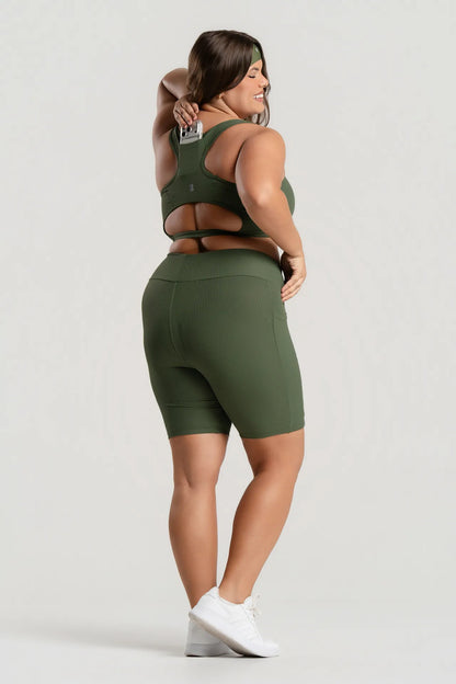 Top Feminino Academia Bolso Nadador Corrida Fitness Esporte