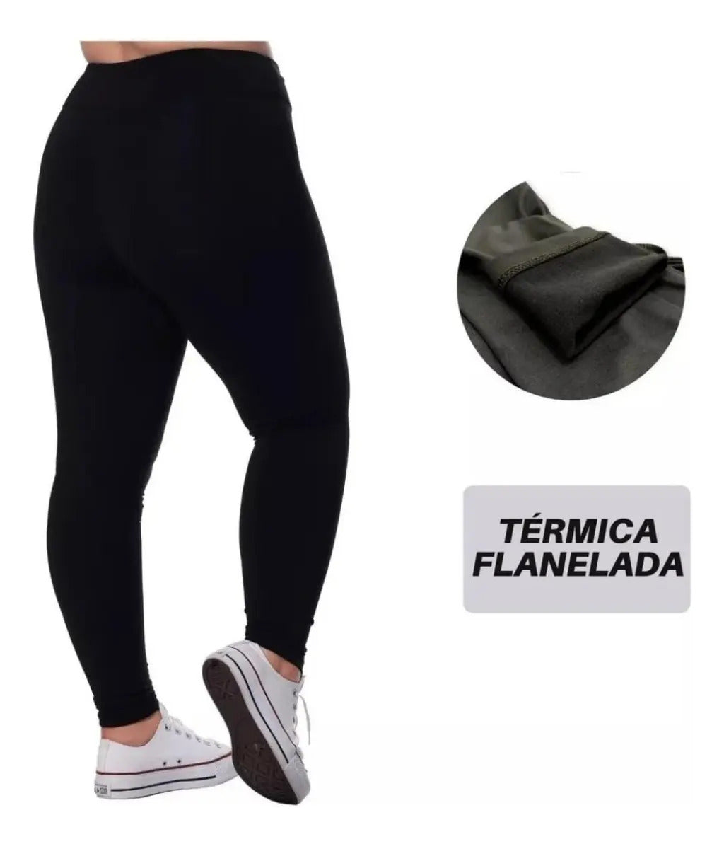 Kit 2 Calça Legging Térmica Suplex Inverno Plus Size Forrada