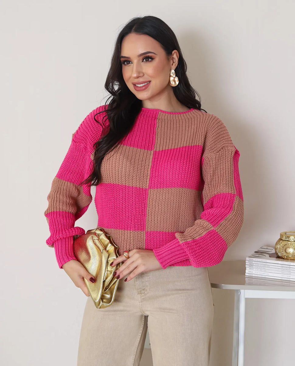 Blusa Feminina Suéter Trico Tricot Inverno