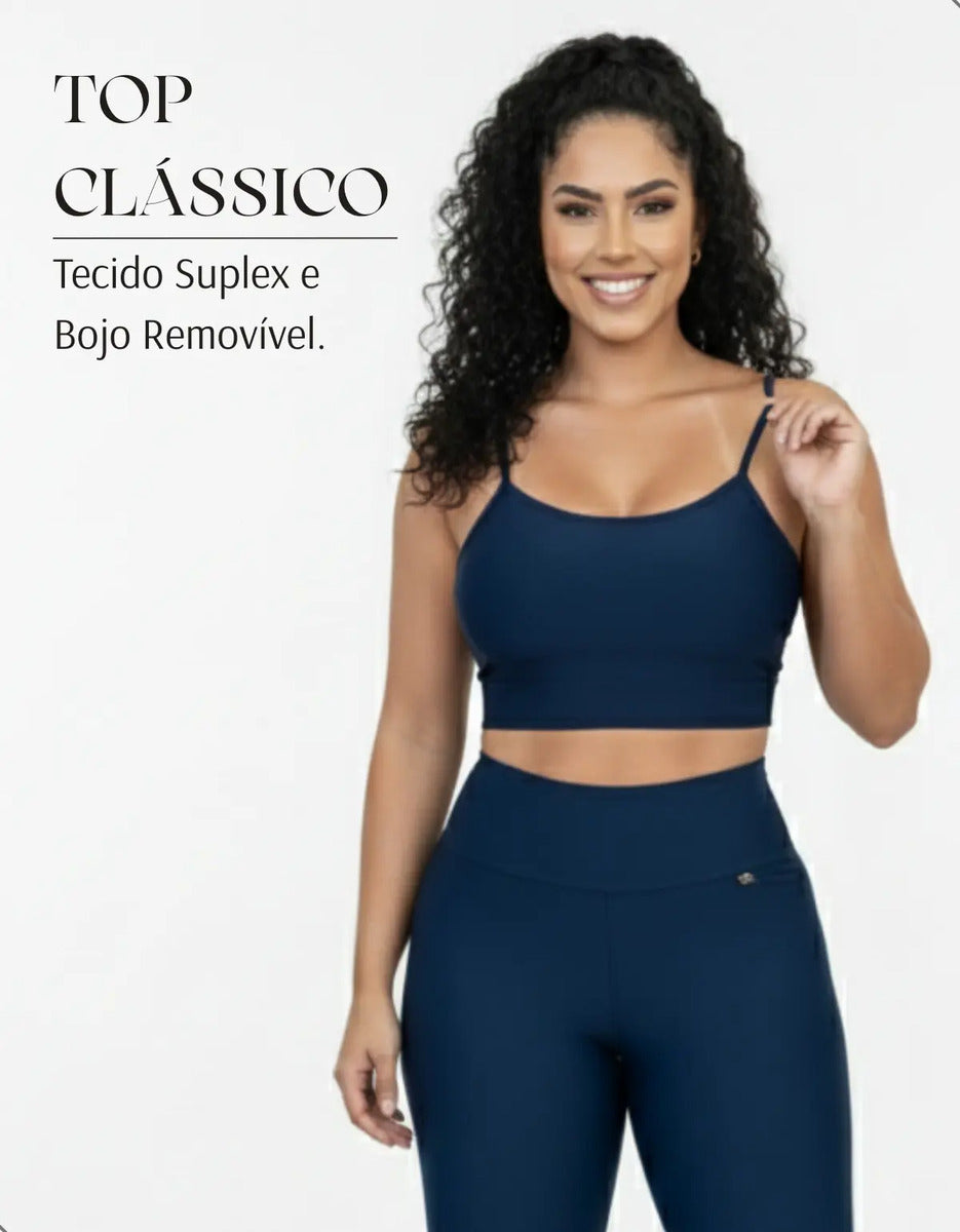 Top Fitness Academina De Alcinha Fina Com Bojo