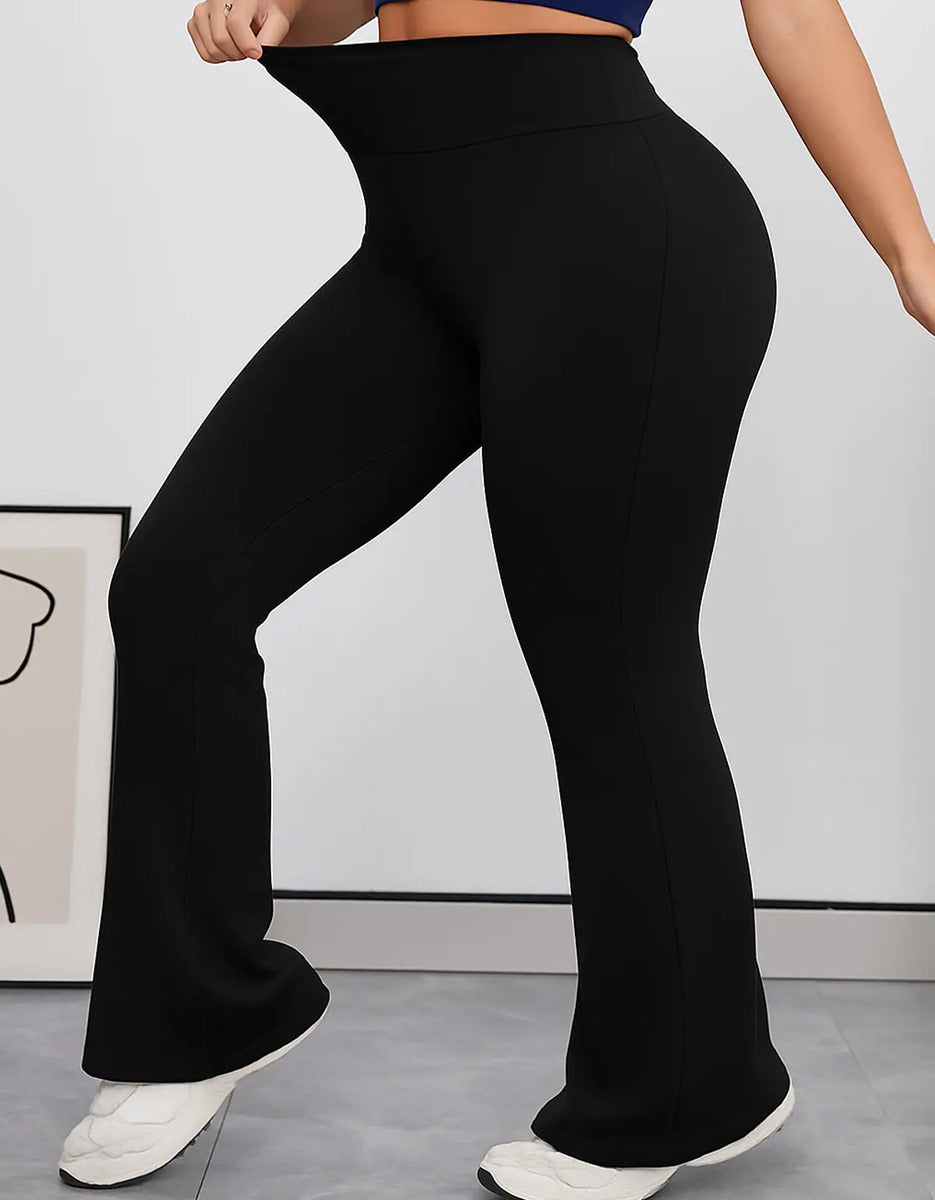 Calça Legging Flare Feminina Modelo Bailarina Cós Alto