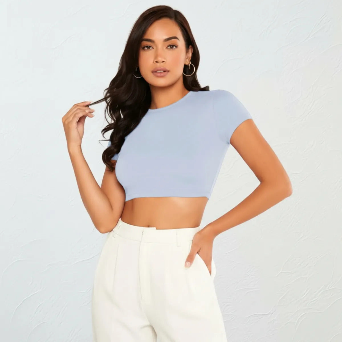 Top Cropped Feminino Básico Blusinha Academia Manga Curta