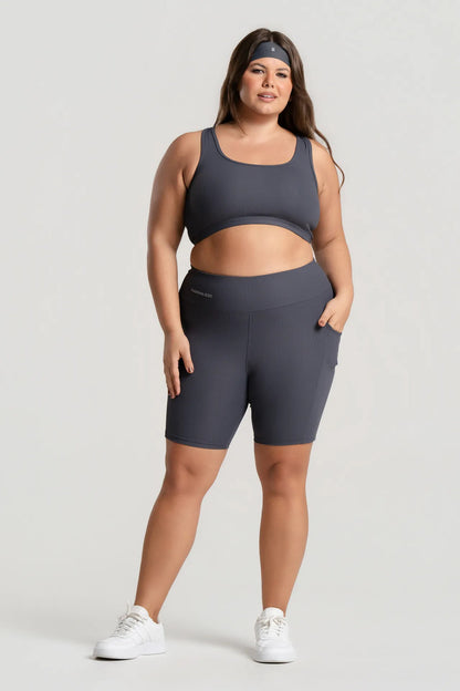 Top Feminino Academia Bolso Nadador Corrida Fitness Esporte
