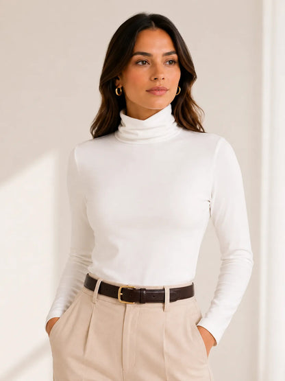 Blusa Cacharrel Feminina Inverno Gola Alta Viscolaycra Cores