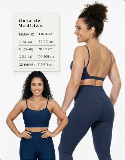 Top Fitness Academia Alça Fina Costa Aberta Feminino