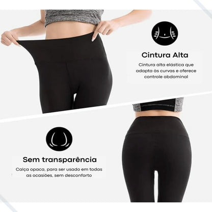 Calça Legging Kit 3 Grossa Suplex Cós Alto Leg Reforçada