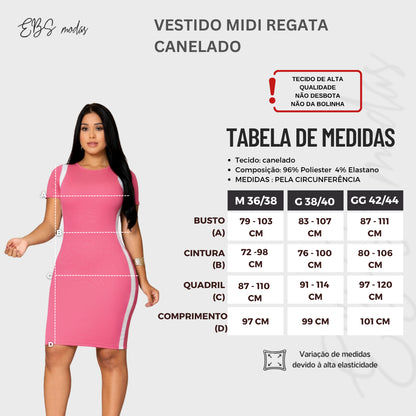 Vestido Canelado Curto Com Manga Casual Básico Modelador
