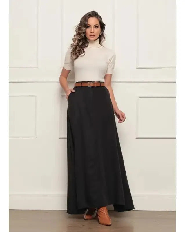 Saia Longa Social Alfaiataria Moda Feminina Evangelica Prime