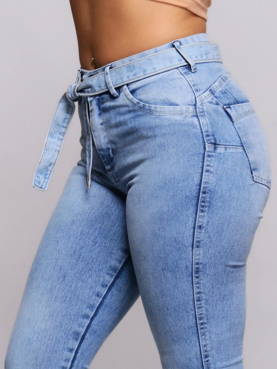 Calça Jeans Feminina Cós Alto Empina Bumbum Patria Brasil