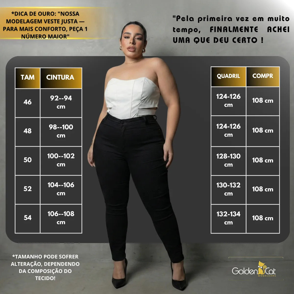 Calça Jeans Plus Size Cintura Alta Elastano Lycra Modeladora