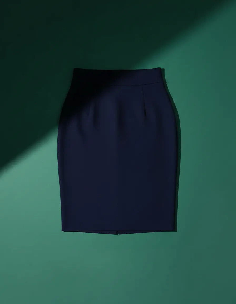Saia Lapis Midi Social Feminina Secretaria Cintura Alta Lisa