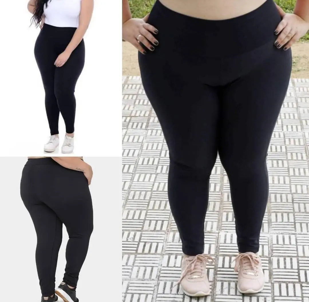 Kit 2 Calça Legging Térmica Suplex Inverno Plus Size Forrada