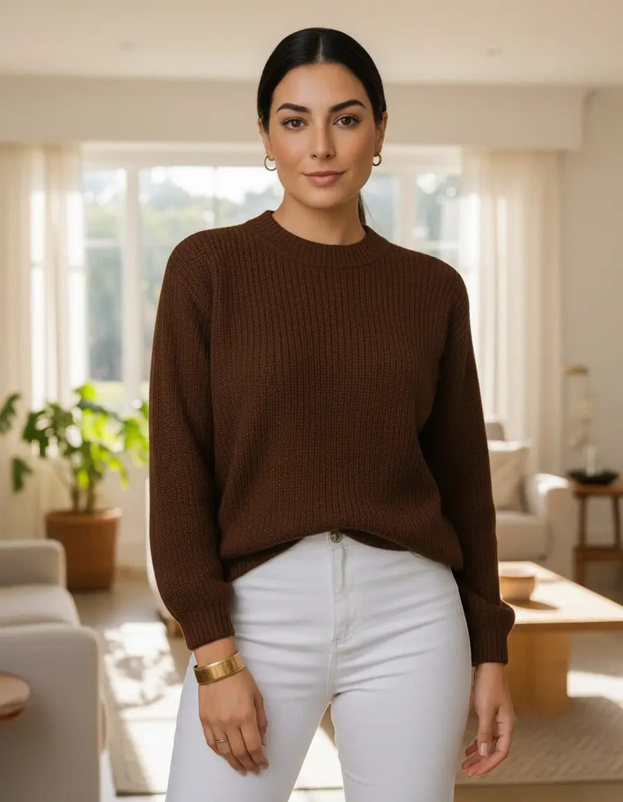 Suéter Blusa Manga Longa Max Cropped Frio Pullover Lã Trico