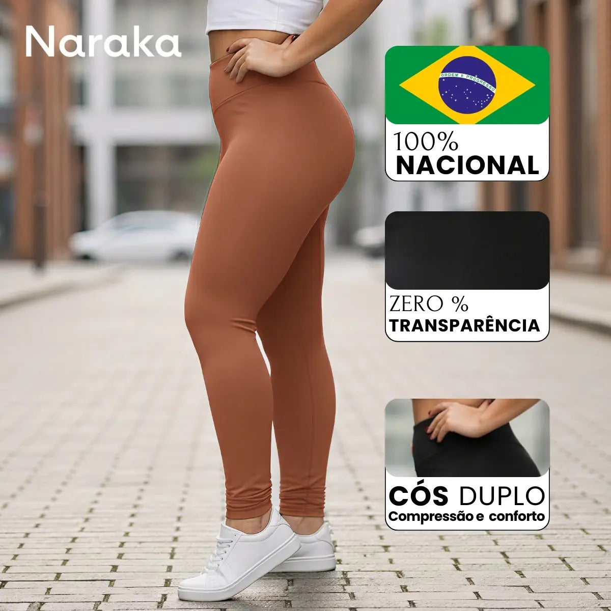 Calça Legging Feminina Cintura Alta Leg Grossa Fitness