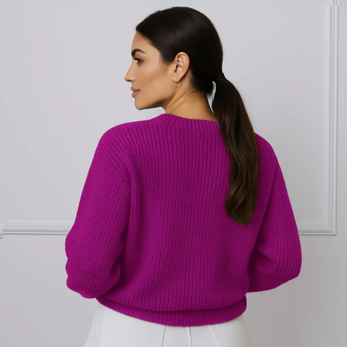 Suéter Blusa Manga Longa Max Cropped Frio Pullover Lã Trico