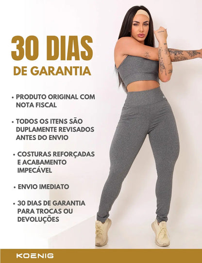 Calça Legging Fitness Zero Transparência Cintura Alta Koenig