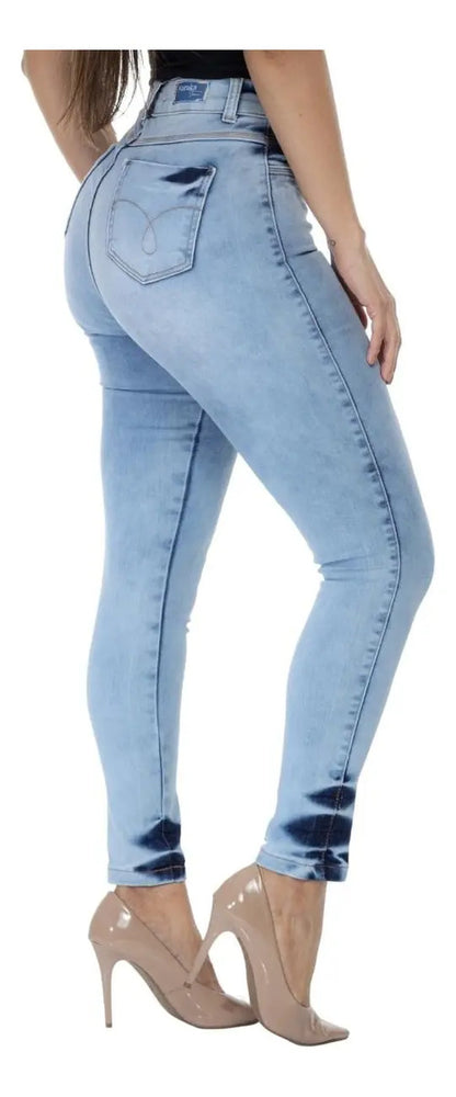 Calça Jeans Feminina Skinny Cintura Alta Levanta Bumbum
