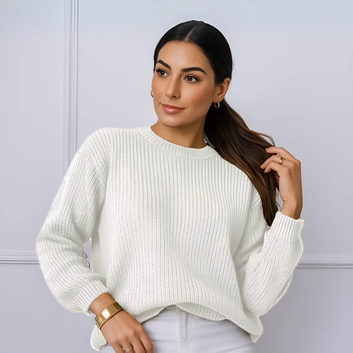 Suéter Blusa Manga Longa Max Cropped Frio Pullover Lã Trico