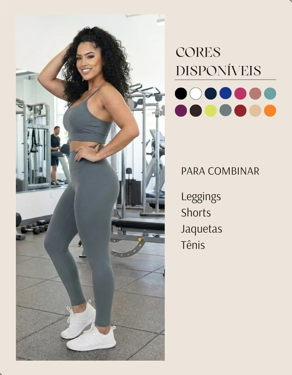 Top Fitness Academina De Alcinha Fina Com Bojo