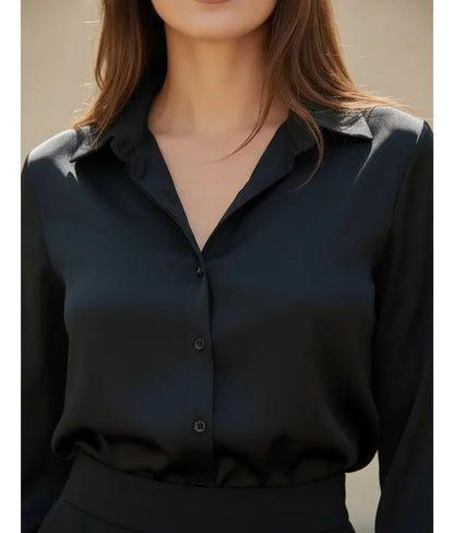 Camisa Social Feminina Crepe Leve Seda Blusa Luxo Sale 40%