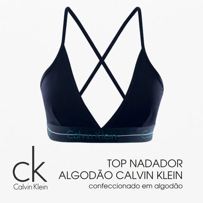 Top Nadador Calvin Klein Sem Bojo Cotton Algodão Feminino